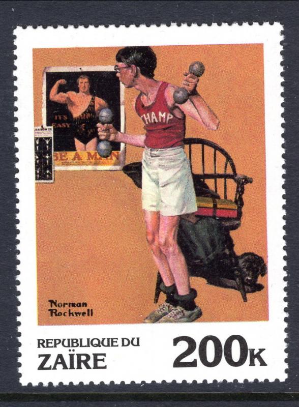 Zaire 1012 Norman Rockwell Painting MNH VF