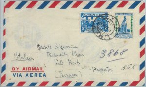 81705  -  PERU - POSTAL HISTORY -   AIRMAIL  COVER to ITALY  1951
