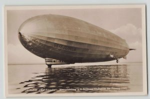 Germany 1930s Graf Zeppelin at Lake Constance Real Photo Postcard RPPC & H/S