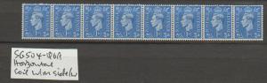 GB George VI  SG 504a coil strip of 8 - wmk sideways Unmounted Mint