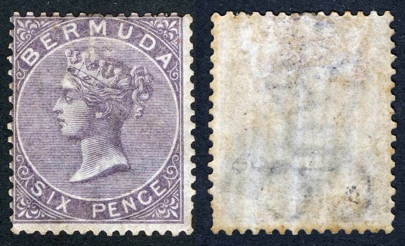 Bermuda Sc 4 Victoria 6p Brown Lilac Wmk Crown & CC Full Original Gum