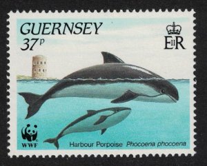 Guernsey Common porpoise Dolphins Marine Life WWF 27p 1990 MNH SG#504