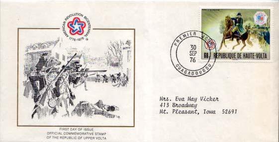 Upper Volta, First Day Cover, Americana, Military Related, Horses