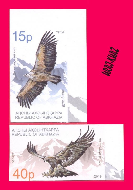 ABKHAZIA 2019 Europa CEPT Fauna Predatory Birds Prey Golden Eagle & Bald Vulture