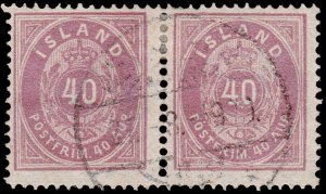 Iceland Scott 18 Horz. Pair (1882) Used F-VF, CV $90.00  C