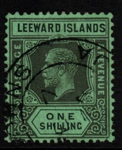 LEEWARD ISLANDS SG87 1931 1/= BLACK/EMERALD DIE I FINE USED