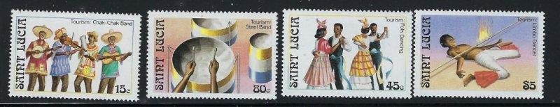 St Lucia 862-65 MNH 1986 Music and Dancing (ap9513)