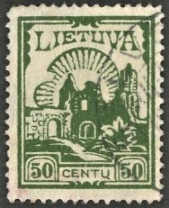 LITHUANIA #208, USED ON 102 CARD - 1925 - LITH039