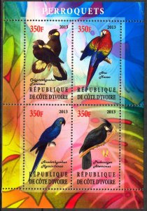 Ivory Coast 2013 Birds (1) Parrots MNH Cinderella !