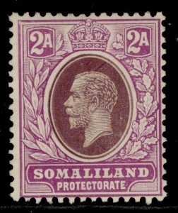 SOMALILAND PROTECTORATE GV SG75, 2a dull & bright purple, M MINT.