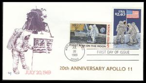 #2419 First Moon Landing Marg FDC