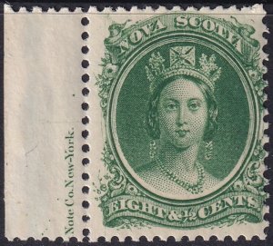 Nova Scotia 1860 Sc 11a MNH** inscription single whitish paper