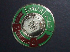 ​QATAR-1966 SC# 99C-REVERSE OF SHEIK AHMAD COIN-GOLD FOIL STAMP-MINT VF