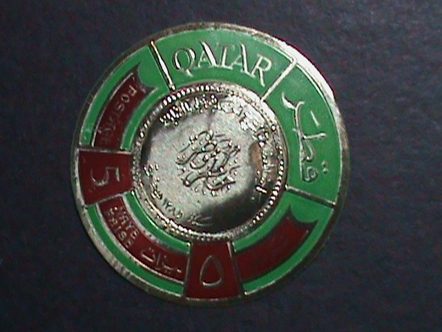 ​QATAR-1966 SC# 99C-REVERSE OF SHEIK AHMAD COIN-GOLD FOIL STAMP-MINT VF