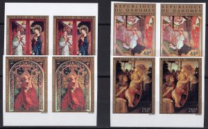 Dahomey 1974 Sc#C251/C254 CHRISTMAS-FAMOUS PAINTINGS PAIR IMPERFORATED MNH