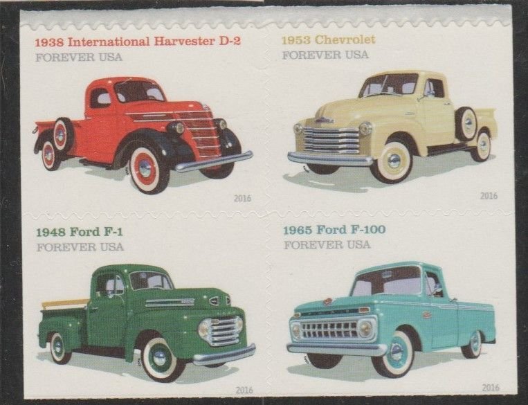 5101-04, BLK of 4. Pickup Trucks, MNH, Forever.