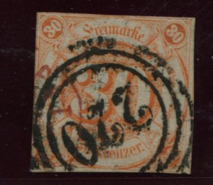 THURN AND TAXIS  52  USED  SIGNED TWICE