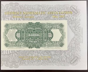 BEP B170 Souvenir Card back $1000 US Note  - Canceled and Uncanceled