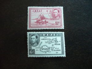 Stamps - Fiji - Scott# 132,135 - Mint Hinged Part Set of 2 Stamps