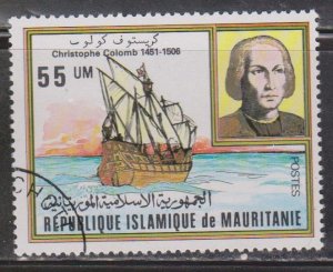 MAURITANIA Scott # 492 Used - Christopher Columbus & Ship - Santa Maria