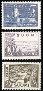 Finland Stamps # 177-9 MNH VF Scott Value $130.00