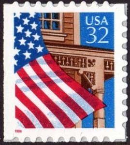 SC#2921 32¢ Flag Over Porch Booklet Single (1996) SA