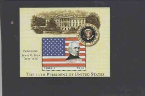 LIBERIA 2001 11TH PRESIDENT OF THE U.S JAMES POLK MINT VF NH O.G S/S (3