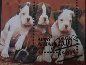 ALTAY-RUSSIA-LOVELY DOGS CTO S/S-VF- FANCY CANCEL- WE SHIP TO WORLDWIDE