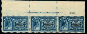 MOMEN: US STAMPS #E5 PLATE STRIP MINT OG LH LOT #70133