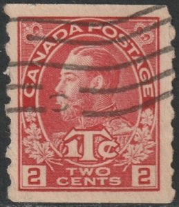 Canada 1916 Sc MR6 war tax coil used carmine