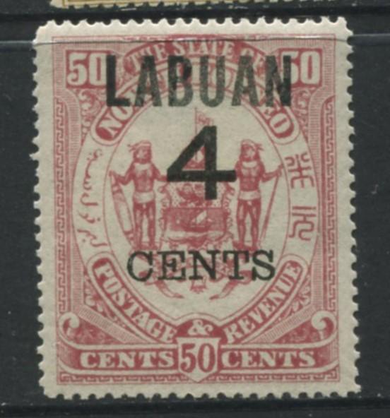 Labuan - Scott 94 - Overprint - 1899 - MLH - 4c on a 50c Stamp