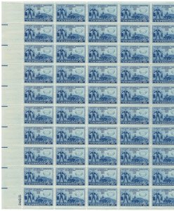 #1007 – 1952 3¢ American Automobile Assoc. – MNH OG Sheet