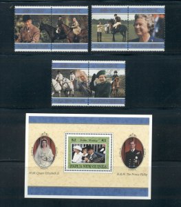 Papua New Guinea #916-22  (1997 50th Wedding ann set and sheet) VFMNH CV $10.85