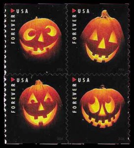 PCBstamps   US #5137/5140a Bk Block $1.88(4x{47c})Jack-O-Lanterns, MNH, (3)