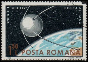 Romania C257 - Cto - 1.50L Sputnik I, 1957 (1983)