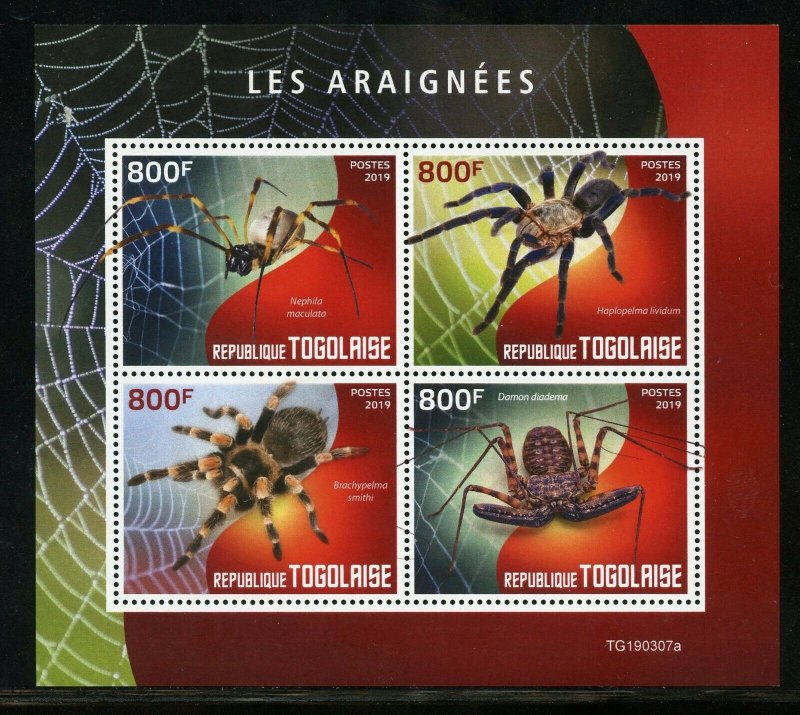 TOGO 2019 SPIDERS  SHEET MINT NEVER HINGED