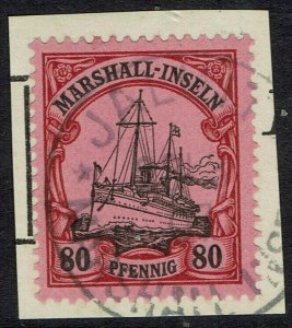 MARSHALL ISLANDS 1901 YACHT 80PF USED ON PIECE 