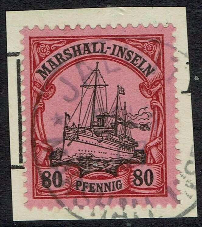 MARSHALL ISLANDS 1901 YACHT 80PF USED ON PIECE 