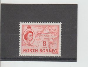 North Borneo  Scott#  266  MNH  (1954 Map)