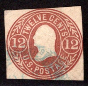 Scott U69, 18c, red brown, Cut Square Envelope, 1865, USA BOB