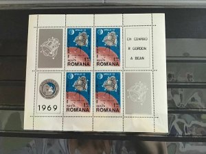 Romania 1969 Apollo 12  mint never hinged   stamps   sheet  R29170