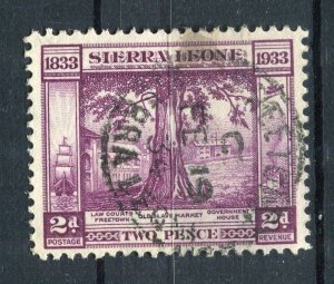 SIERRA LEONE; 1933 early GV Anniversary issue used Shade of 2d. value