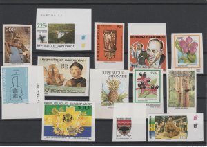 Gabon 1990 - 2010 Lot 11 x ND Imperf Columbus Hampton Flower Art Independence-