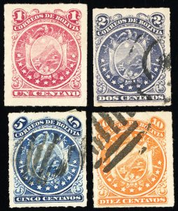 Bolivia Stamps # 24-7 Used VF