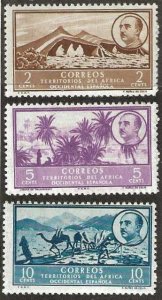 Spanish West Africa # 2-4 mint, hinged.  1950.  (S1413)