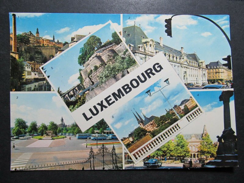 5225 Cartolina Postcard Views of Luxembourg used