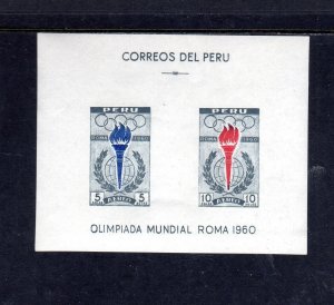 PERU #C173a 1961 ROME OLYMPICS 1960 MINT VF NH O.G S/S IMPERF.