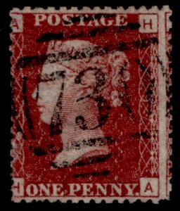 GB QV SG44, 1d lake-red PLATE 197, USED. Cat £11. HA