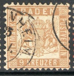 German States Baden Scott #23a VF Used Stamp