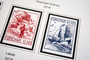 COLOR PRINTED FAROE ISLANDS 2011-2020 STAMP ALBUM PAGES (38 illustrated pages)